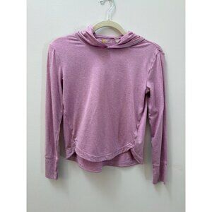 Zella Heathered Lilac Long-Sleeve Hooded Lightweight Top L (10/12) Girls